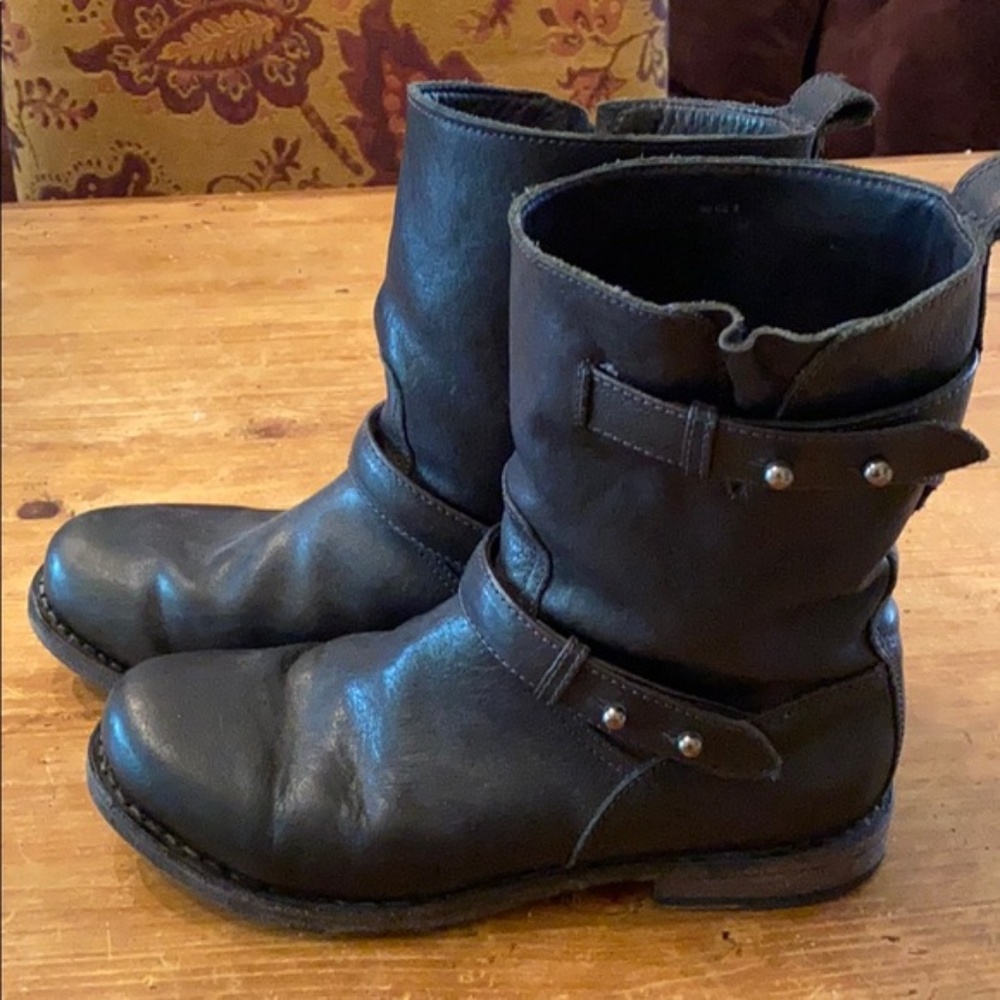 Rag & Bone Black leather combat boots